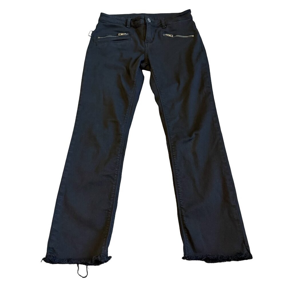 Zadig & Voltaire Ava Perm Black Mid-Rise Jeans Cropped Length Size 26 Women's - Picture 2 of 13